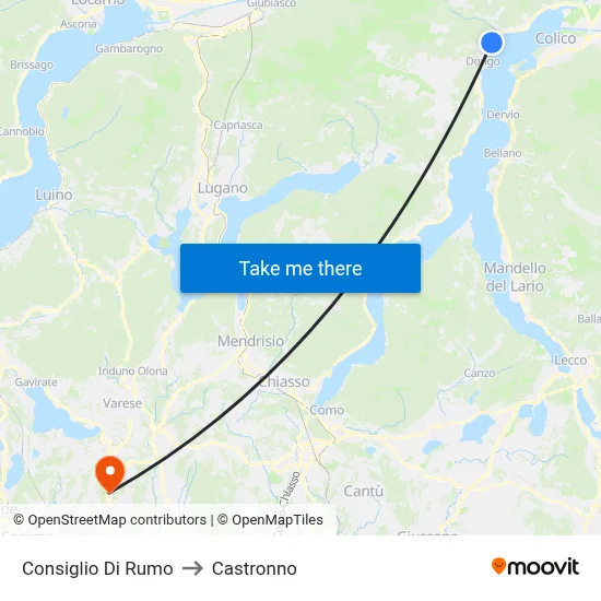 Consiglio Di Rumo to Castronno map