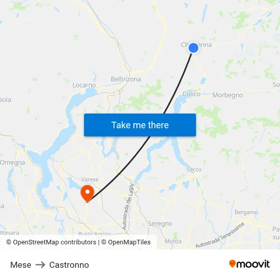 Mese to Castronno map