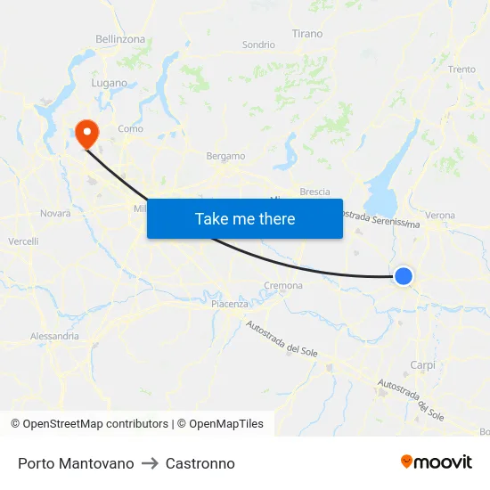 Porto Mantovano to Castronno map