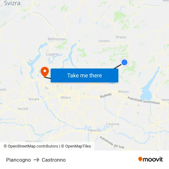 Piancogno to Castronno map