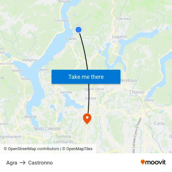 Agra to Castronno map