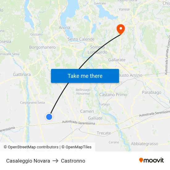 Casaleggio Novara to Castronno map