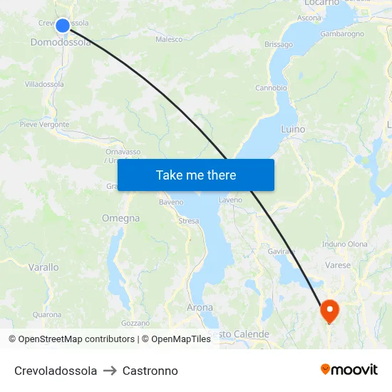 Crevoladossola to Castronno map