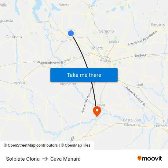 Solbiate Olona to Cava Manara map