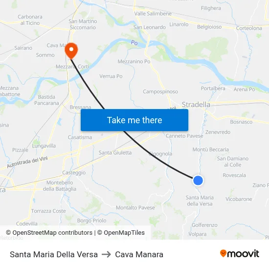 Santa Maria Della Versa to Cava Manara map