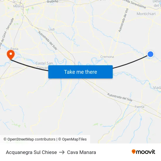 Acquanegra sul Chiese to Cava Manara map