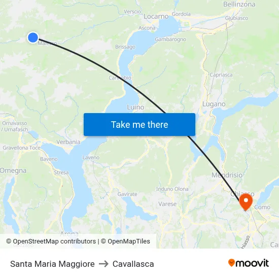 Santa Maria Maggiore to Cavallasca map