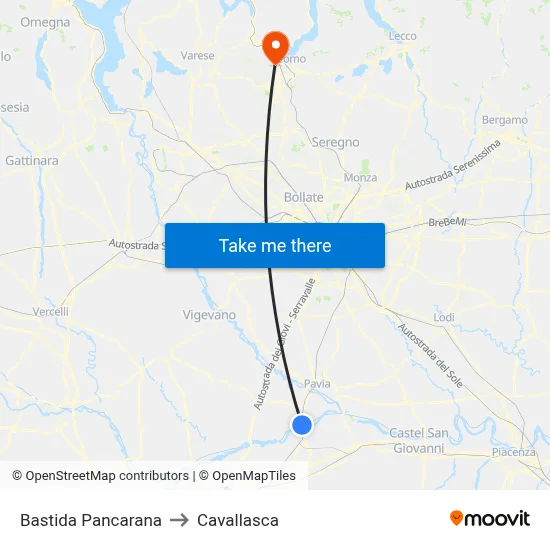 Bastida Pancarana to Cavallasca map