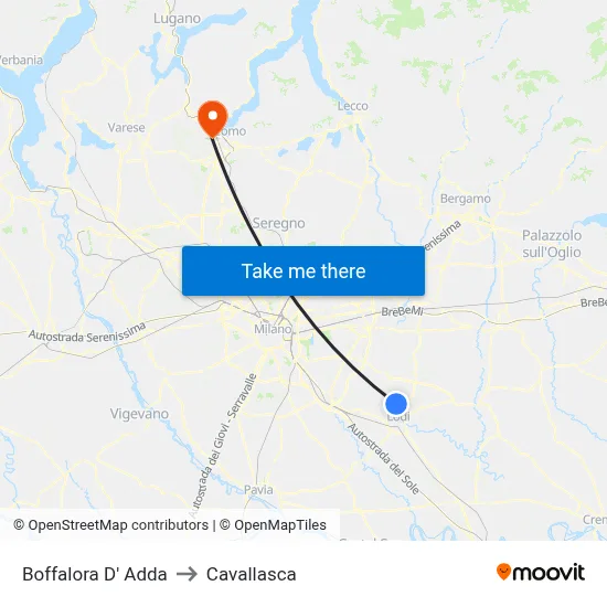 Boffalora D'Adda to Cavallasca map