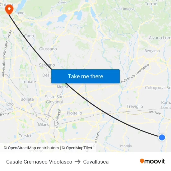 Casale Cremasco-Vidolasco to Cavallasca map