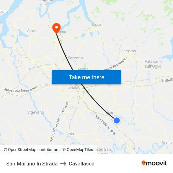 San Martino In Strada to Cavallasca map