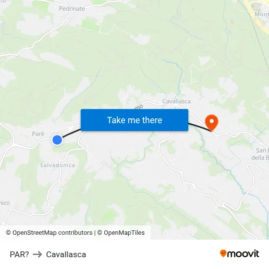 Parre to Cavallasca map