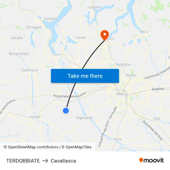 TERDOBBIATE to Cavallasca map