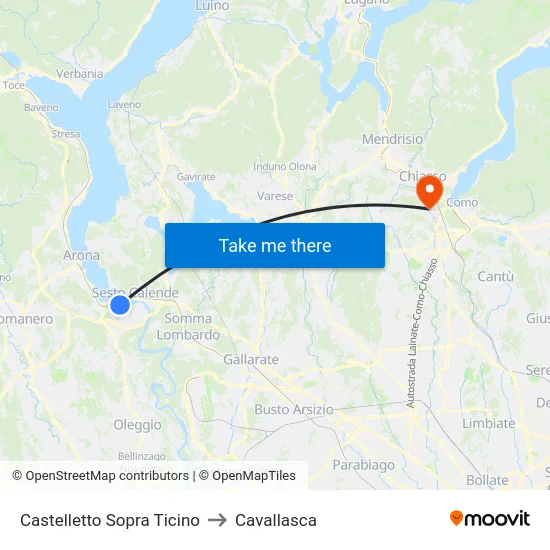 Castelletto Sopra Ticino to Cavallasca map