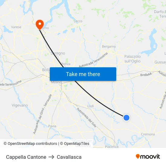 Cappella Cantone to Cavallasca map