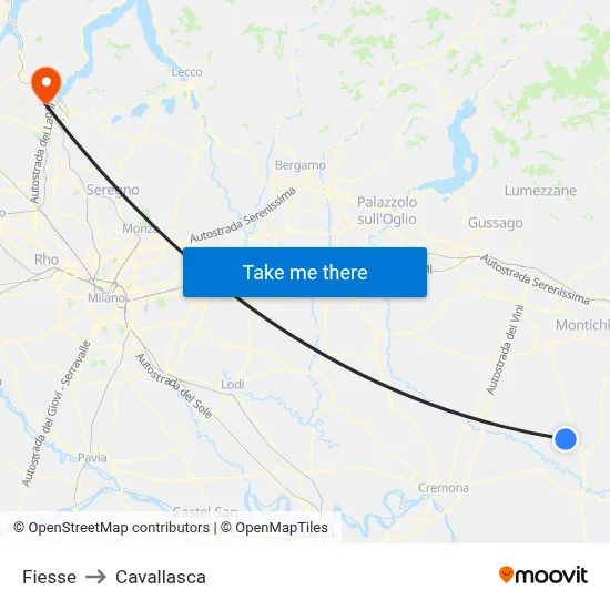 Fiesse to Cavallasca map
