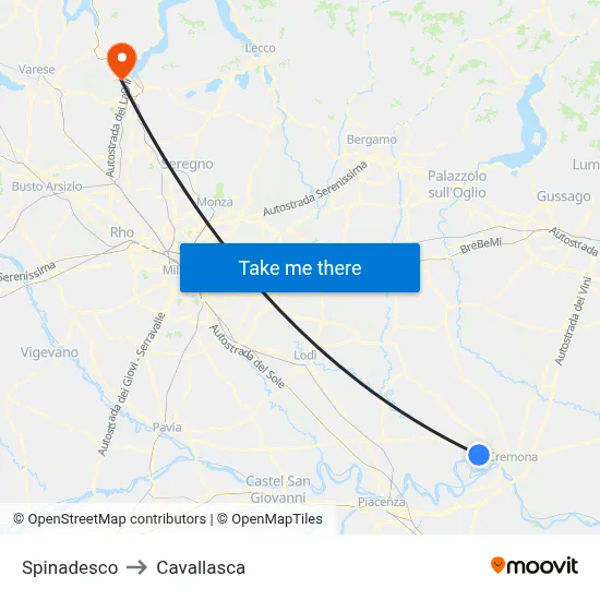 Spinadesco to Cavallasca map