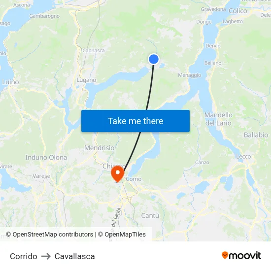 Corrido to Cavallasca map
