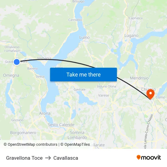 Gravellona Toce to Cavallasca map