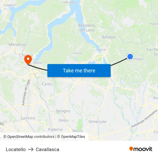 Locatello to Cavallasca map