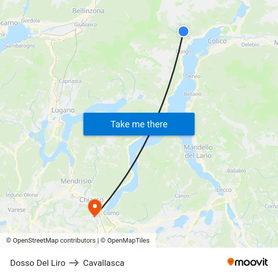 Dosso Del Liro to Cavallasca map