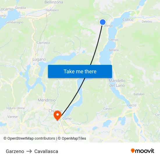 Garzeno to Cavallasca map
