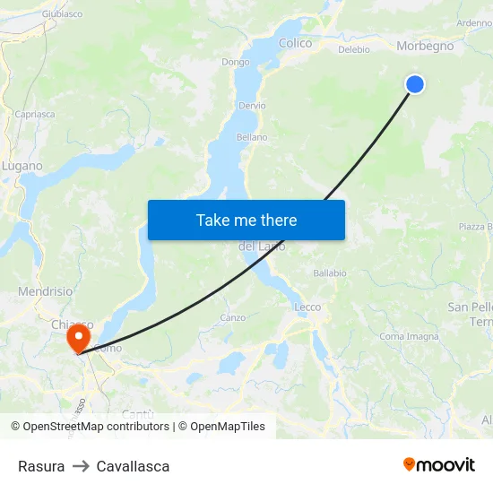 Rasura to Cavallasca map