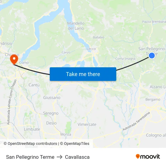 San Pellegrino Terme to Cavallasca map