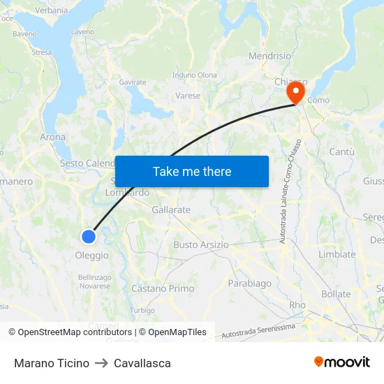 Marano Ticino to Cavallasca map