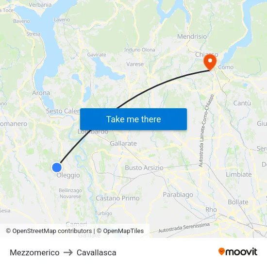Mezzomerico to Cavallasca map