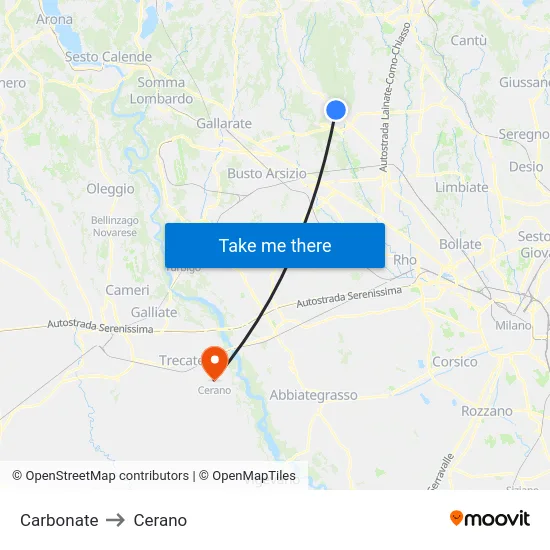 Carbonate to Cerano map