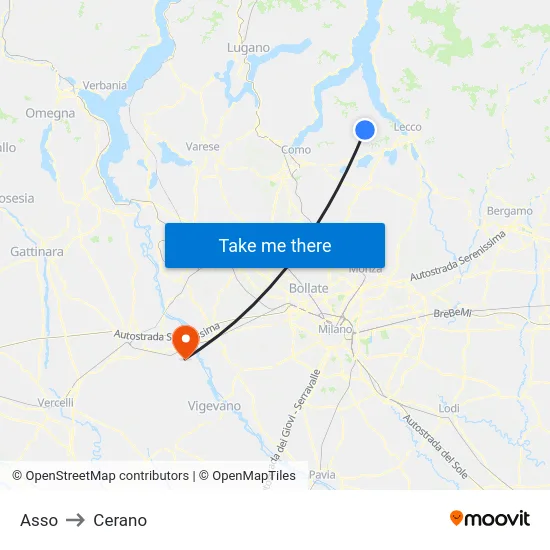Asso to Cerano map