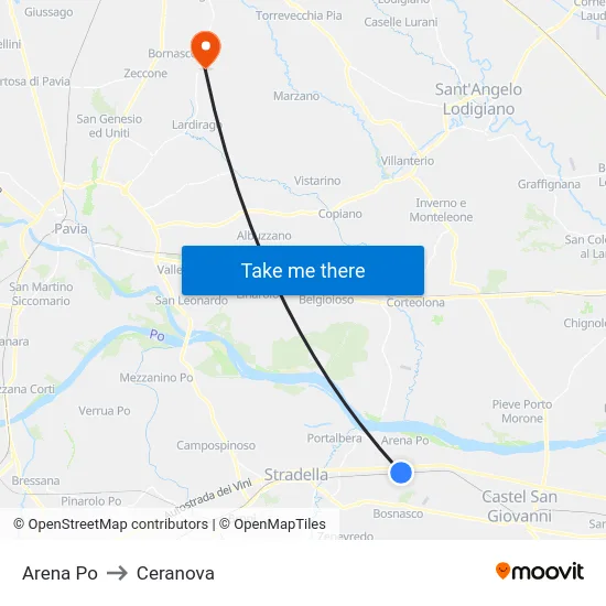 Arena Po to Ceranova map
