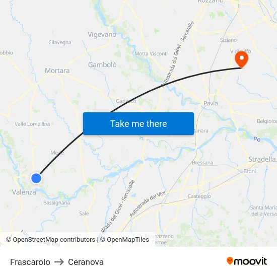 Frascarolo to Ceranova map
