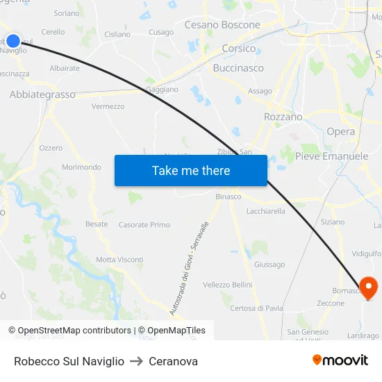 Robecco Sul Naviglio to Ceranova map