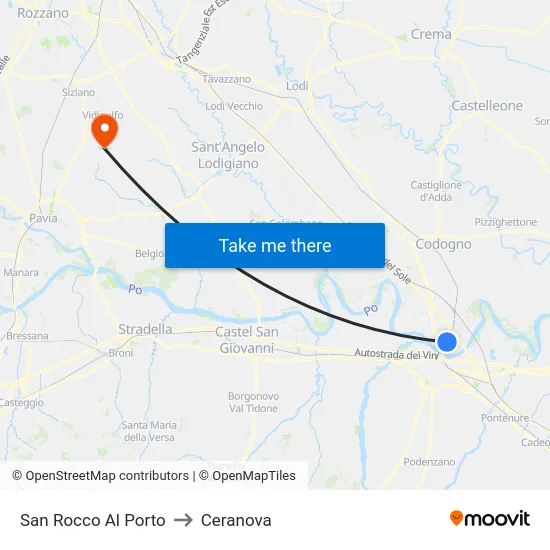 San Rocco Al Porto to Ceranova map
