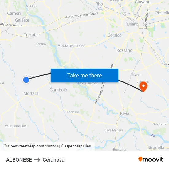ALBONESE to Ceranova map