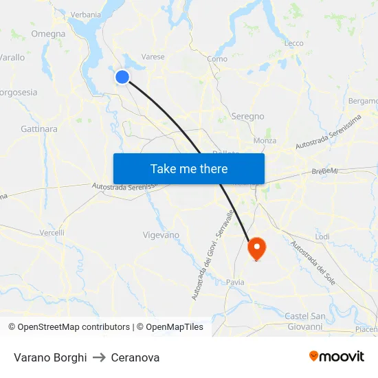 Varano Borghi to Ceranova map