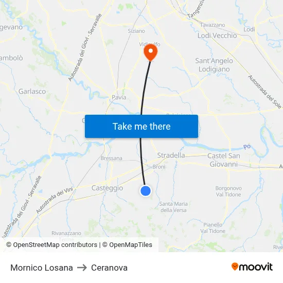 Mornico Losana to Ceranova map