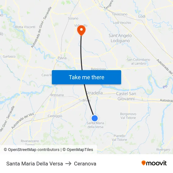 Santa Maria Della Versa to Ceranova map