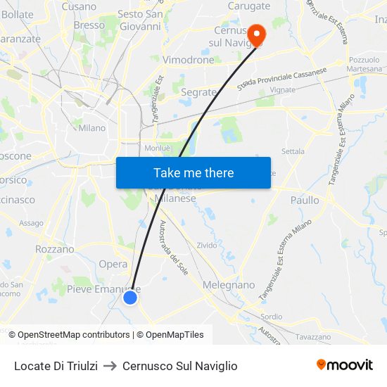 Locate Di Triulzi to Cernusco Sul Naviglio map