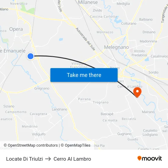Locate Di Triulzi to Cerro Al Lambro map
