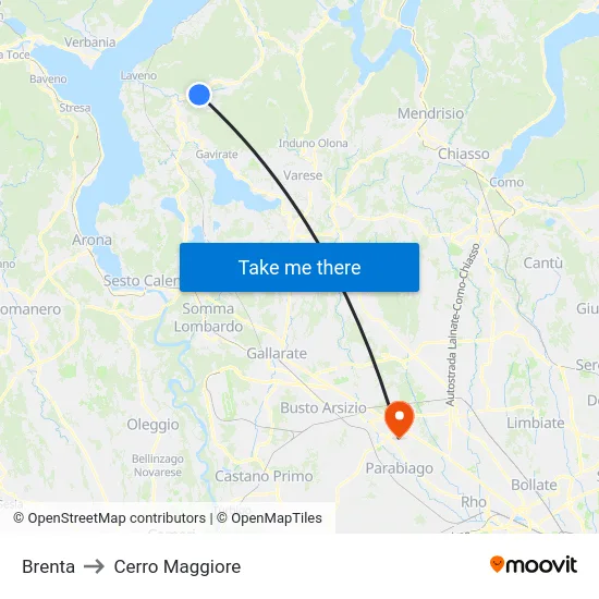 Brenta to Cerro Maggiore map