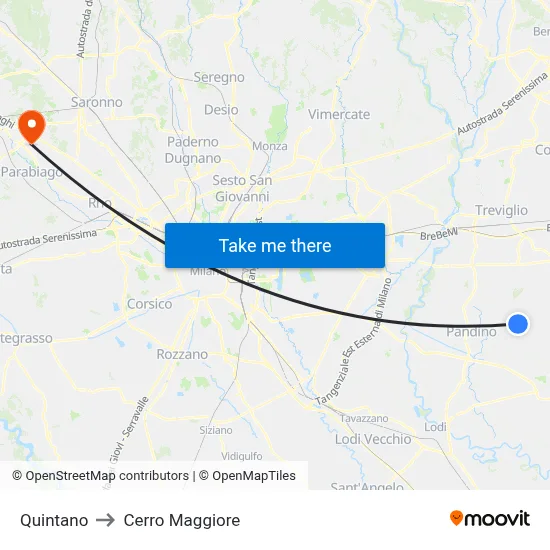 Quintano to Cerro Maggiore map