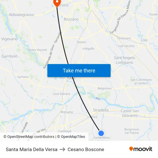 Santa Maria Della Versa to Cesano Boscone map