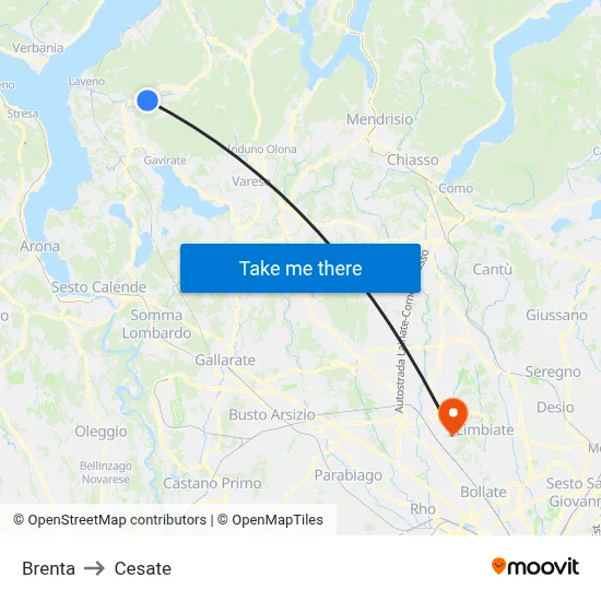 Brenta to Cesate map