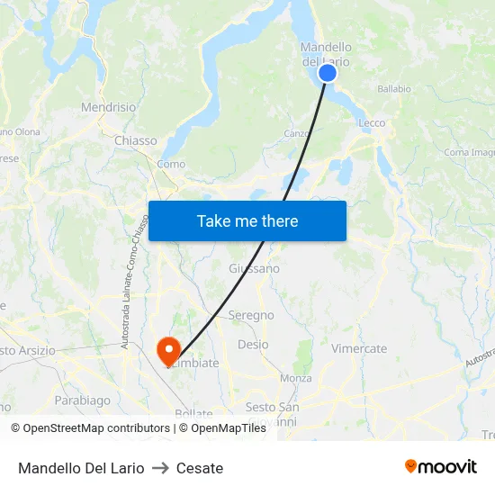 Mandello Del Lario to Cesate map