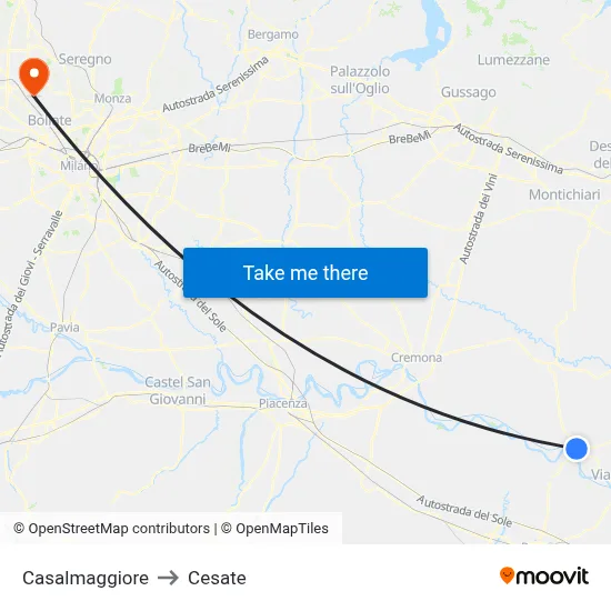 Casalmaggiore to Cesate map