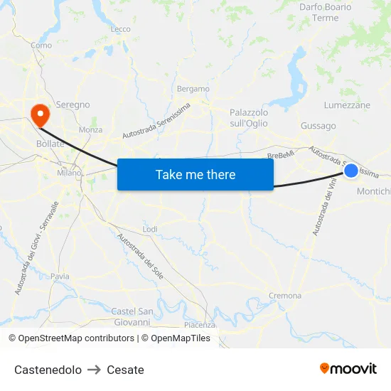 Castenedolo to Cesate map
