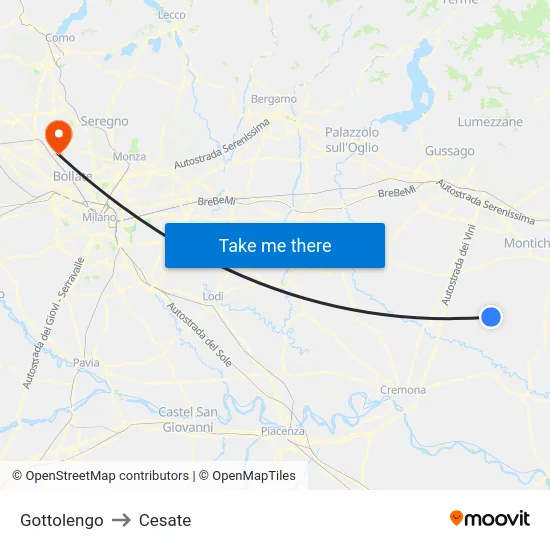 Gottolengo to Cesate map